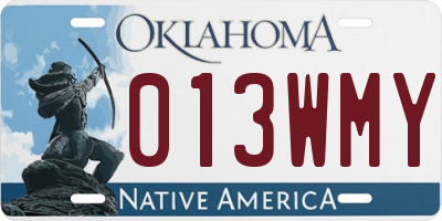 OK license plate 013WMY