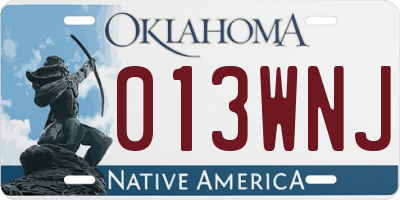OK license plate 013WNJ