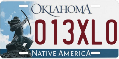 OK license plate 013XLO