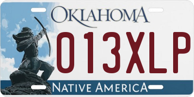 OK license plate 013XLP
