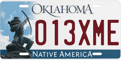 OK license plate 013XME