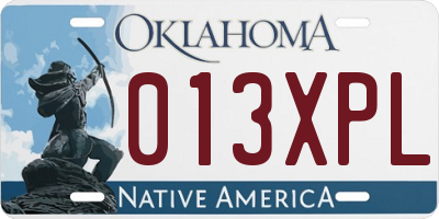 OK license plate 013XPL