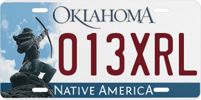 OK license plate 013XRL