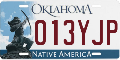 OK license plate 013YJP