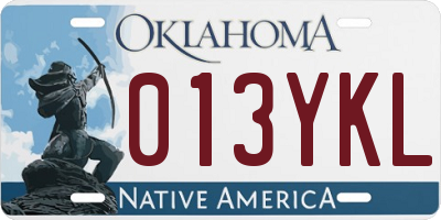 OK license plate 013YKL