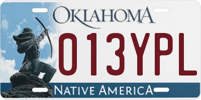 OK license plate 013YPL