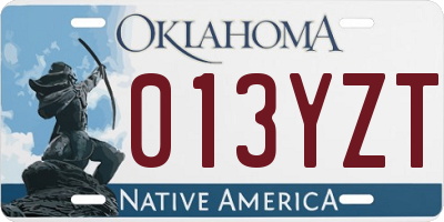 OK license plate 013YZT