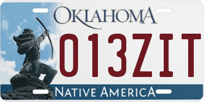 OK license plate 013ZIT