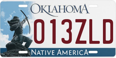 OK license plate 013ZLD