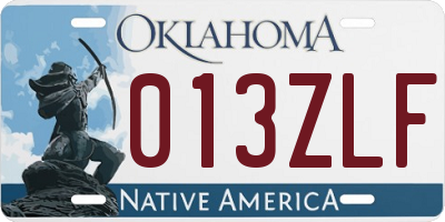 OK license plate 013ZLF