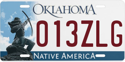 OK license plate 013ZLG