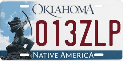 OK license plate 013ZLP