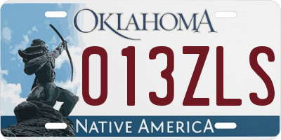 OK license plate 013ZLS