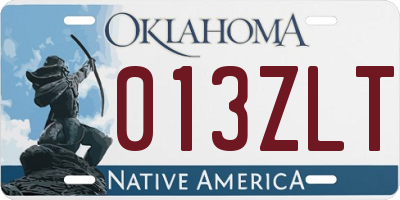 OK license plate 013ZLT