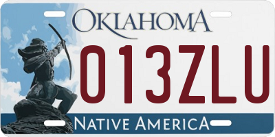 OK license plate 013ZLU