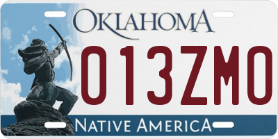 OK license plate 013ZMO