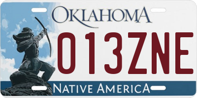 OK license plate 013ZNE