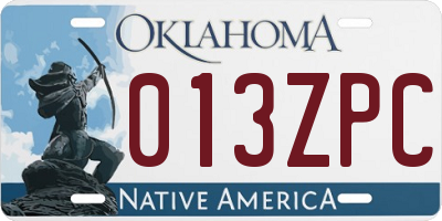 OK license plate 013ZPC