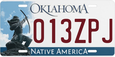 OK license plate 013ZPJ