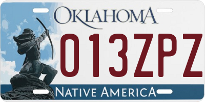 OK license plate 013ZPZ