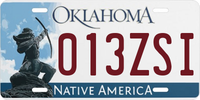 OK license plate 013ZSI