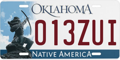 OK license plate 013ZUI