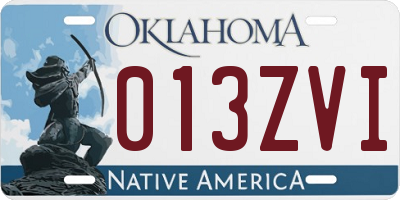 OK license plate 013ZVI