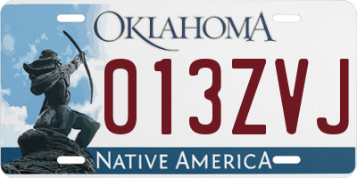 OK license plate 013ZVJ