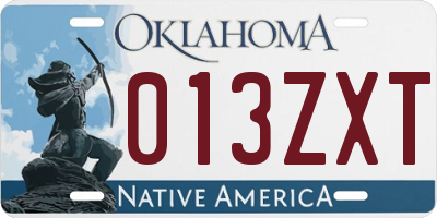 OK license plate 013ZXT