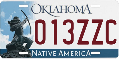 OK license plate 013ZZC