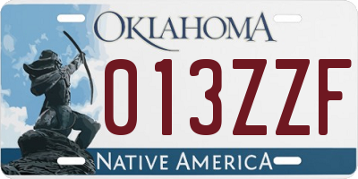 OK license plate 013ZZF