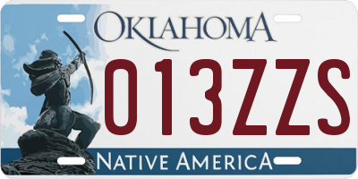 OK license plate 013ZZS