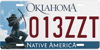 OK license plate 013ZZT