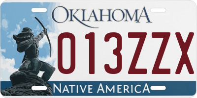 OK license plate 013ZZX