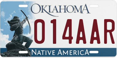 OK license plate 014AAR