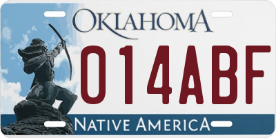 OK license plate 014ABF