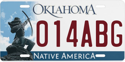 OK license plate 014ABG