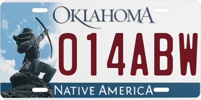 OK license plate 014ABW