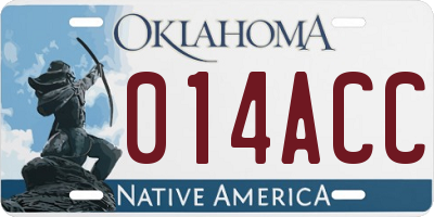 OK license plate 014ACC