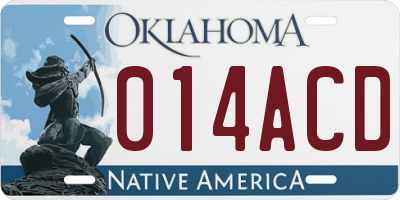 OK license plate 014ACD
