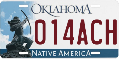 OK license plate 014ACH