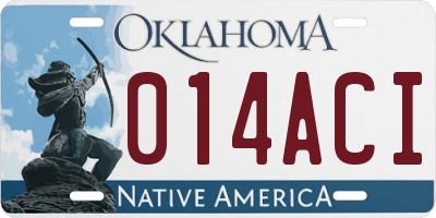 OK license plate 014ACI