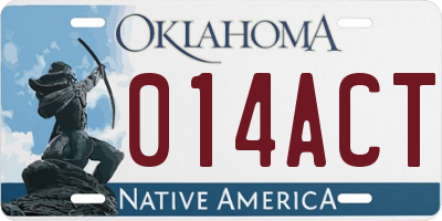 OK license plate 014ACT