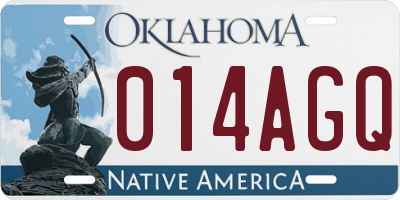 OK license plate 014AGQ