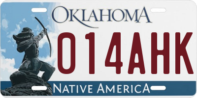 OK license plate 014AHK