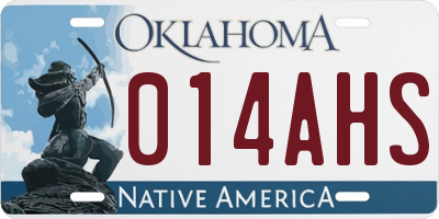 OK license plate 014AHS