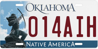 OK license plate 014AIH
