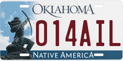 OK license plate 014AIL