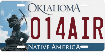 OK license plate 014AIR