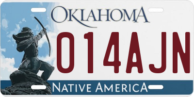 OK license plate 014AJN
